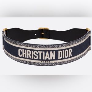 Christian Dior Embroidered Canvas Belt , New ,  Size 80 / Medium